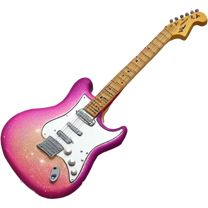 Pink ombre electric guitar with glitter  emoji