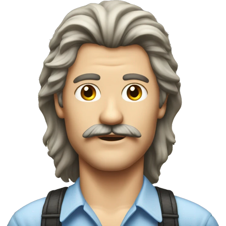 Men from the 80s with mullet and moustache  emoji