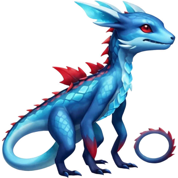 Colorful Dark Shiny Exotic Salandit-Aurorus-Glaceon-Fakémon-hybrid-creature (full body)  emoji