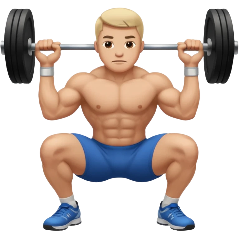Guy squating no weights emoji