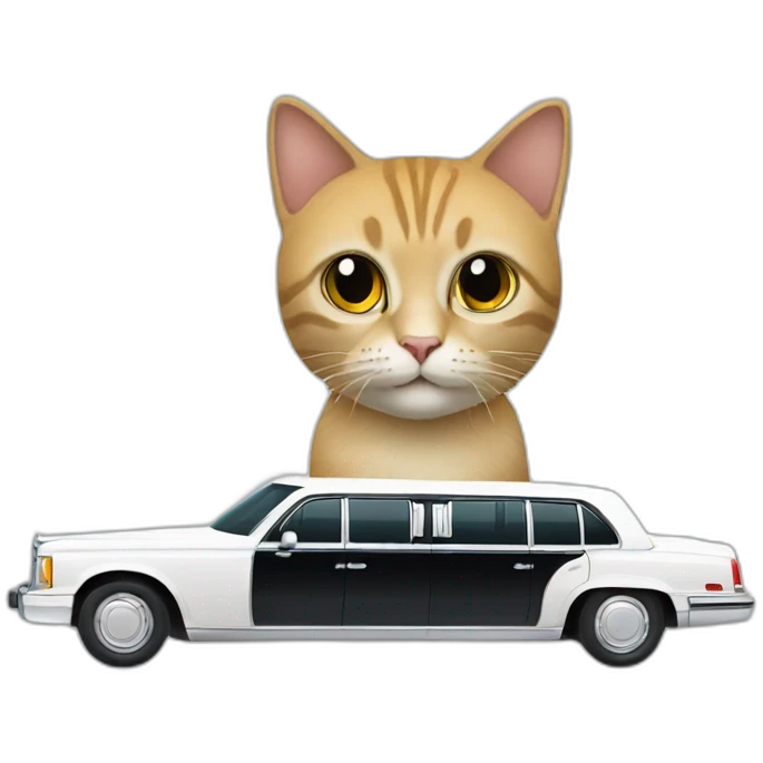 Un chat dans une limousine emoji