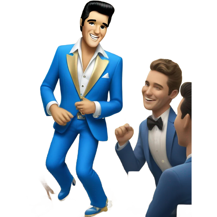Elvis in blue suit at a party emoji