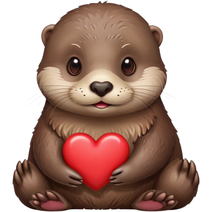 Grumpy otter with a heart emoji
