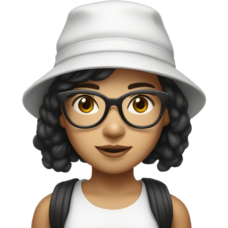 Vietnamese girl wearing a white NY hat, black glasses and named Jessica emoji