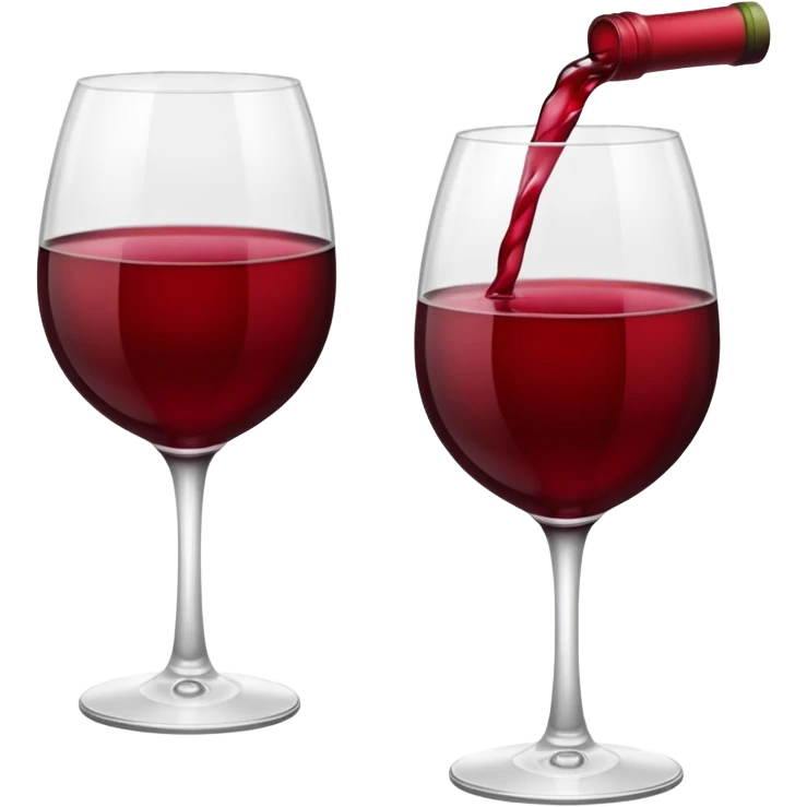 Half full glass of red wine emoji