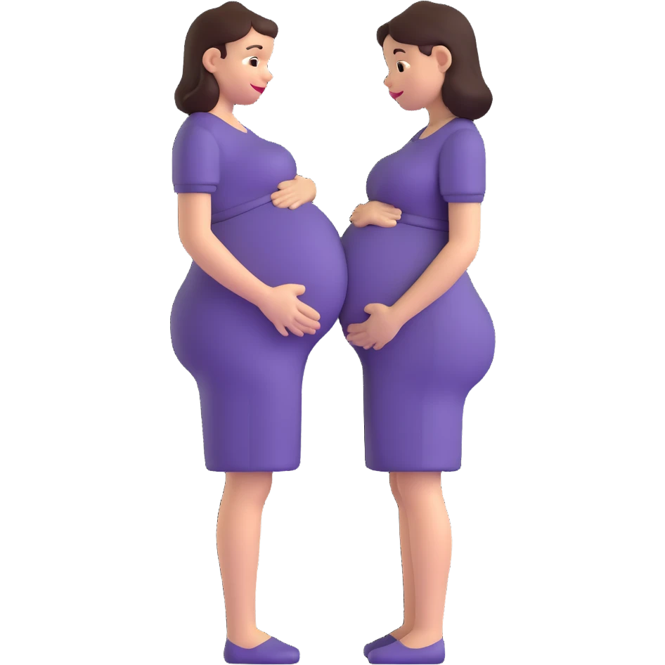 woman with subtle baby bump, early pregnancy emoji