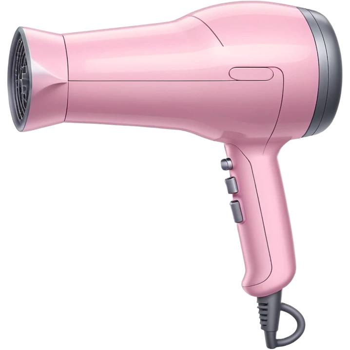 Dyson hair dryer in pastel pink with stylized air streams emoji