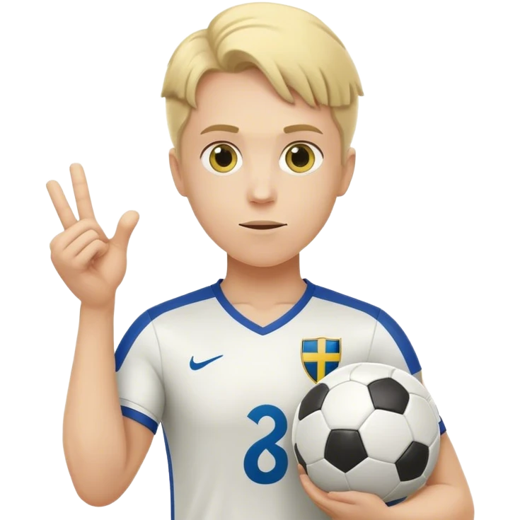 swedish national football player with arms and a soccer ball + a question mark emoji