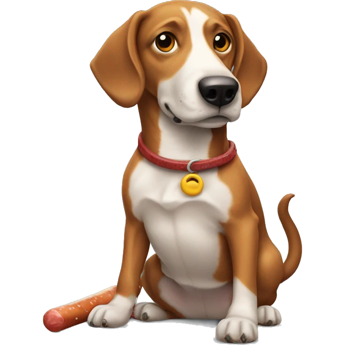 perro salchicha con moño emoji