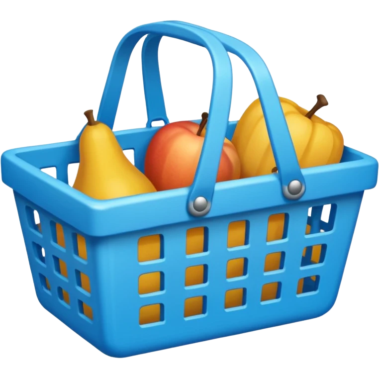 cesta de compras azul ciano emoji