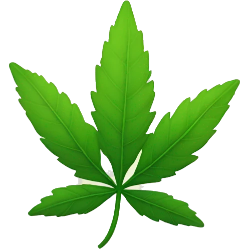 Smiling weed leaf emoji