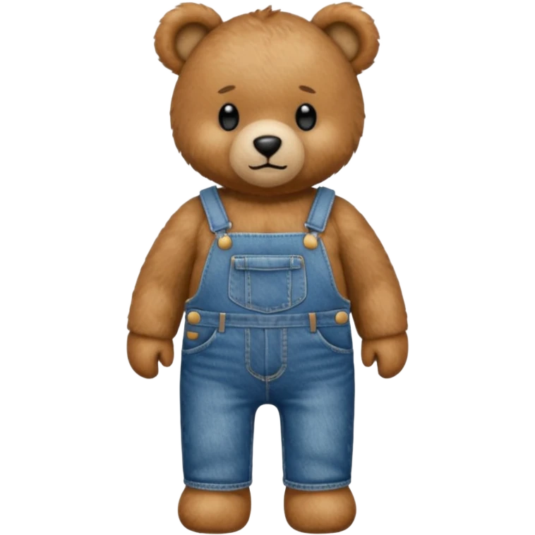 Teddy bear wearing a denim overall  emoji