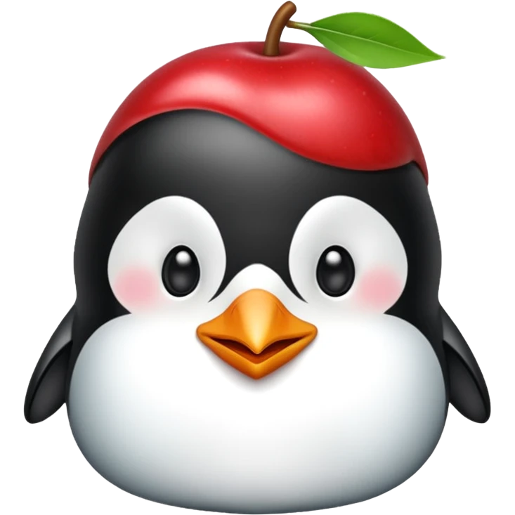 Penguin cherry face emoji