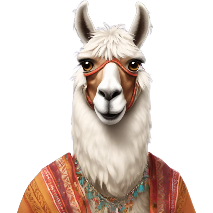 Super angry llama wearing Indian outfit emoji