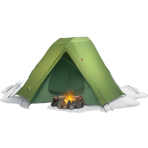 camping in snow mountain emoji