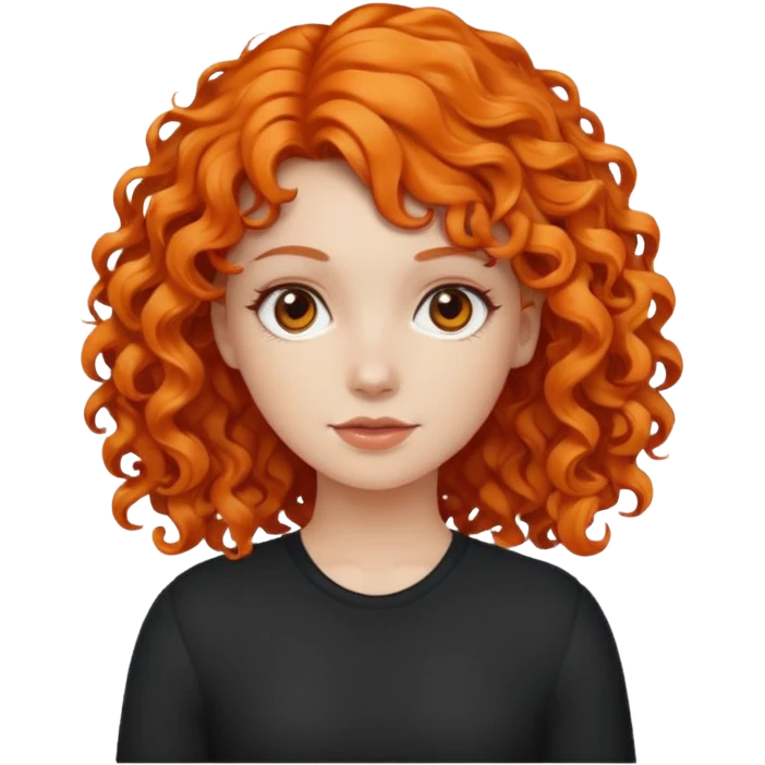 A white girl with orange curly hair emoji