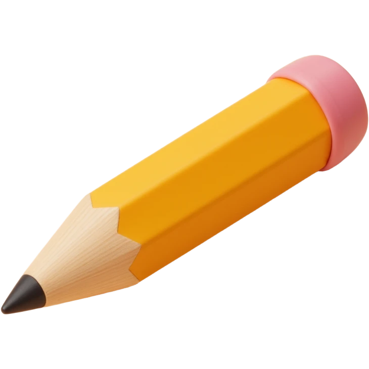 wooden pencil icon, skeuomorphism style emoji