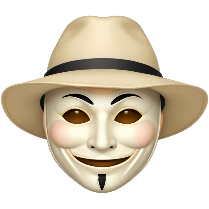 white hat hacker emoji with anonymous mask emoji