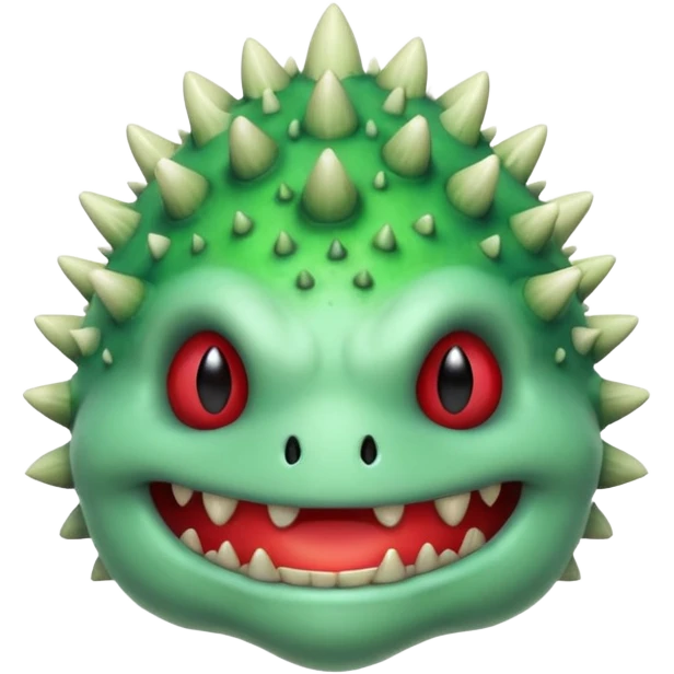 poisonous mushroom monster portrait, head and shoulders only, toxic green glow, scary grin, spiky mushroom head, 3D cartoon, mobile game icon style, clean background, no text, no watermark

 emoji