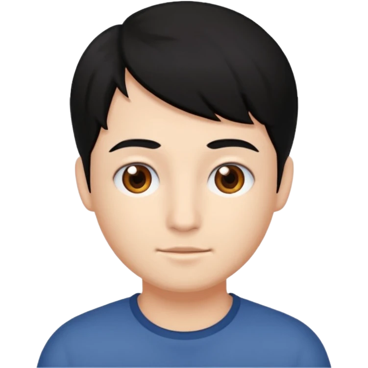 می سیاه و لخت صورت گرد بدون ریش و سبیل چشم قهوه ای emoji