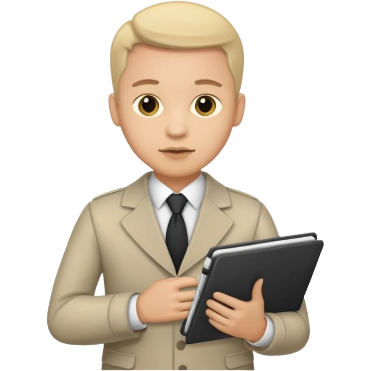 male corrupt reporter holding his notebook emoji