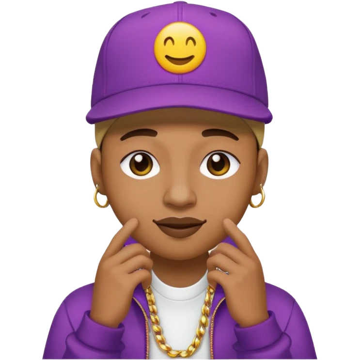 logo del álbum Trap Capos del cantante Noriel, emoji style, rapper cap, musical details, vibrant colors, no text emoji