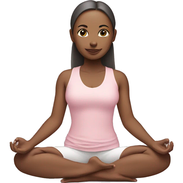 yoga girl wearing light pink  emoji