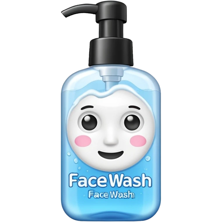 nettoyant visage avec ecriture "nettoyant visage" emoji