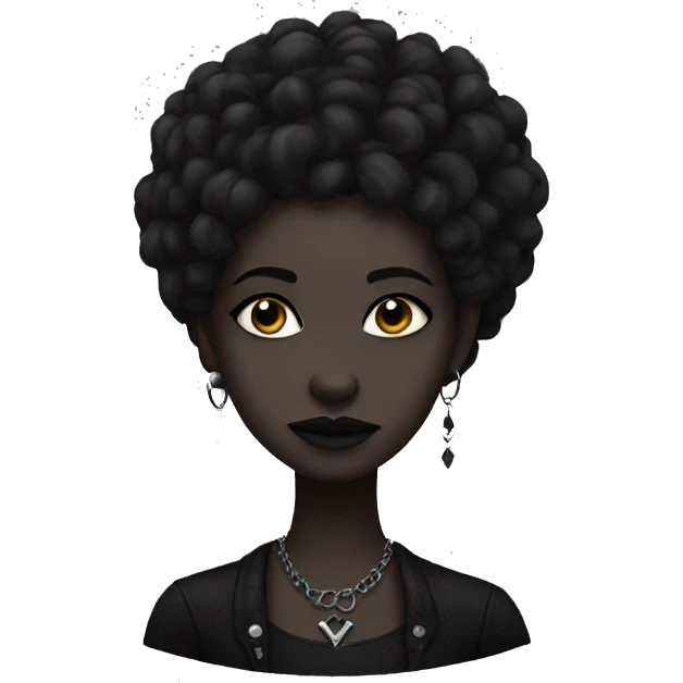Goth black girl emoji
