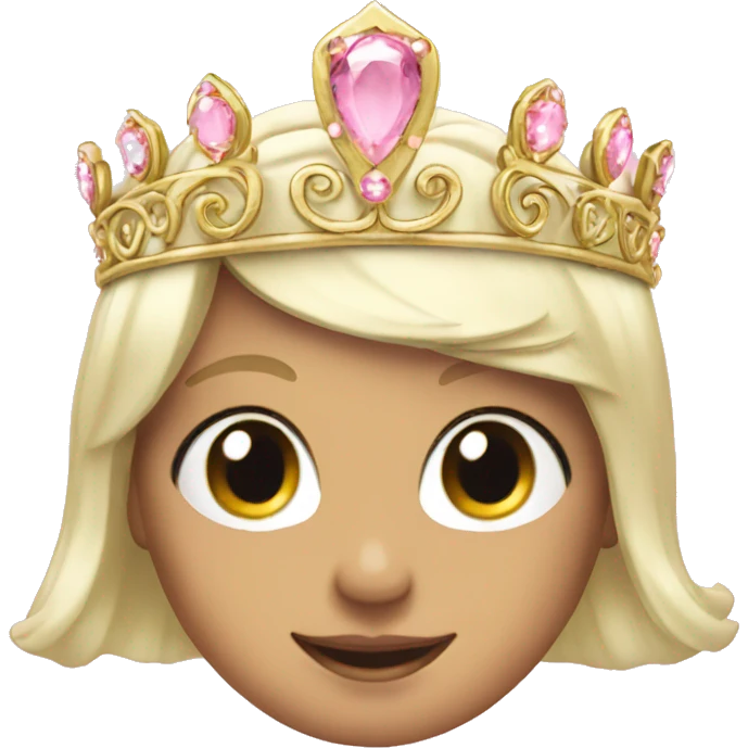 Gold tiara with light pink jewels emoji