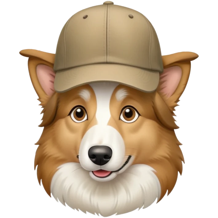 Collie Dog wearing a cap emoji