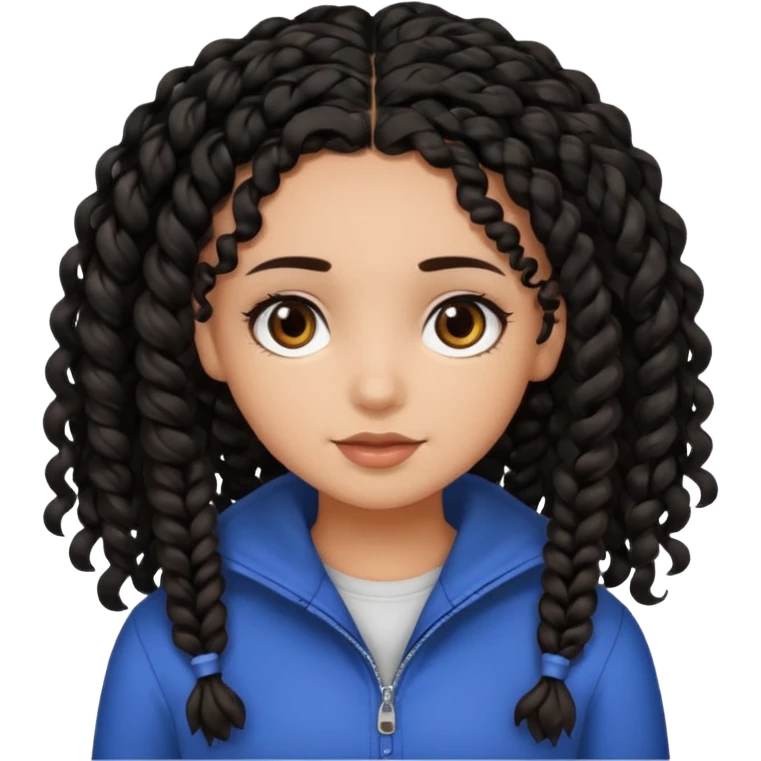 a girl with curly dark brown hair and dark brown eyes. add a best friend who is black with black braids and dark brown eyes emoji