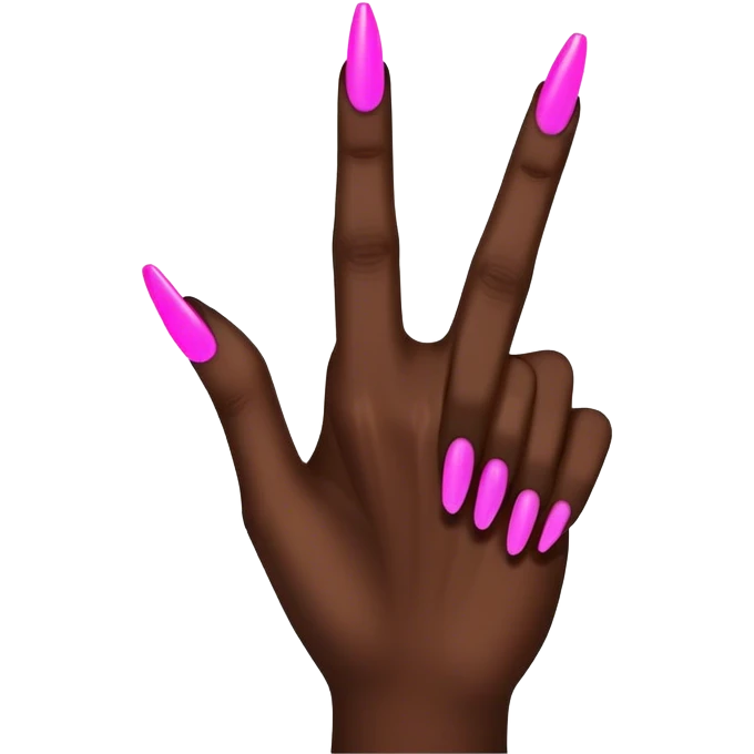 cyberpunk style neon middle finger with long neon nails emoji