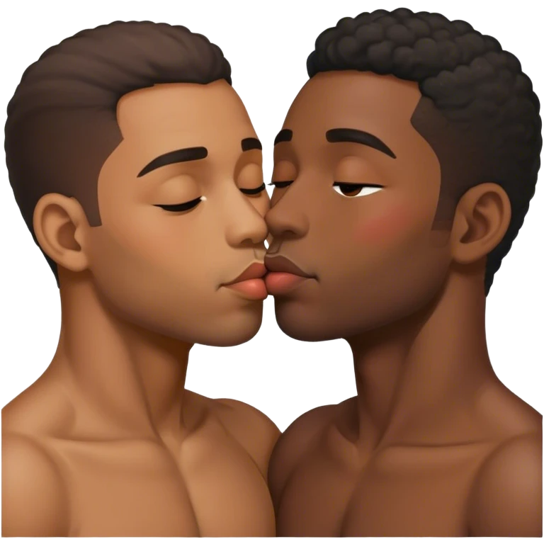 2 black gay men kissing  emoji