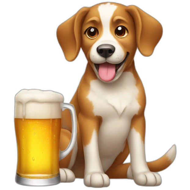 Dog with beer emoji