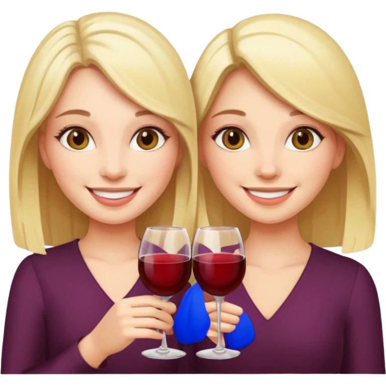 smiling girls with wineglas  emoji