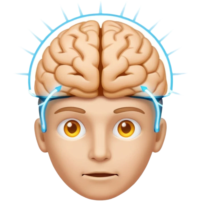 head and power light inside brain emoji