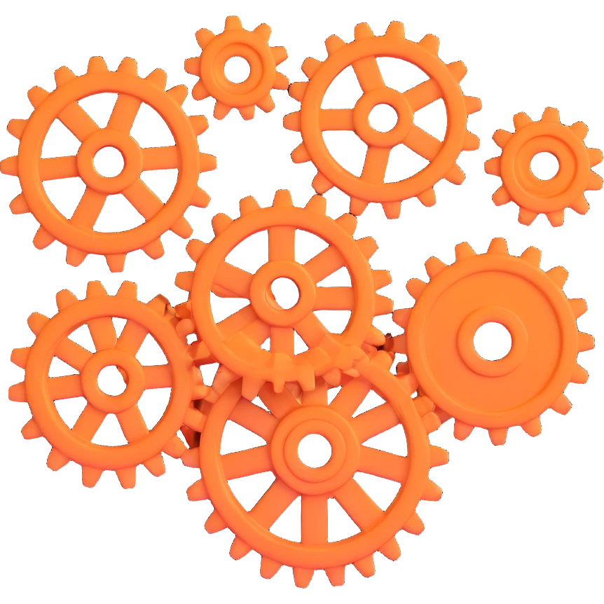 The interesting mechanism consists of five gears emoji