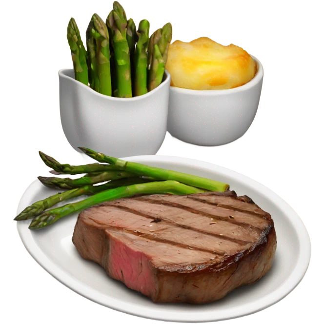 steak with baked potato and asparagus emoji