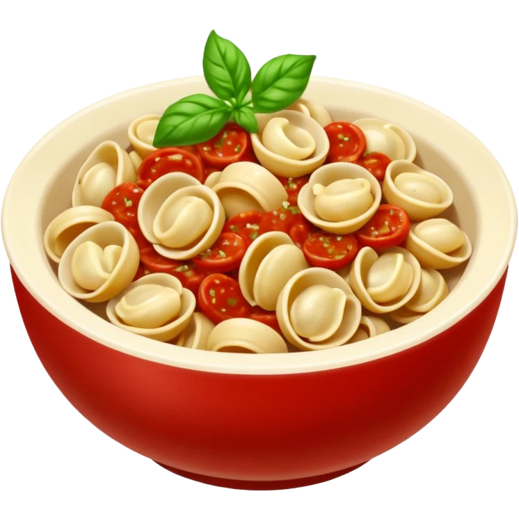 realistic, appetizing bowl of orecchiette pasta emoji