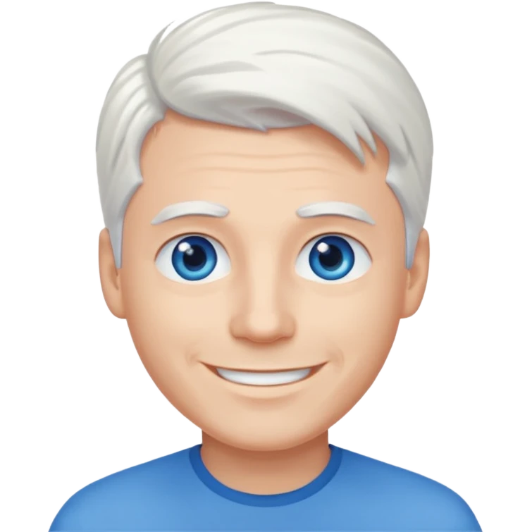 A guy with white hair and blue eyes emoji