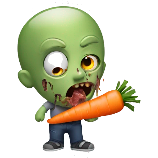 a zombie eating a carrot emoji