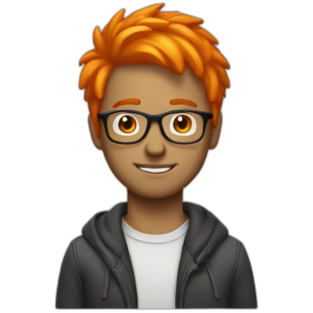 Guy with glasses and orange dyed hair emoji