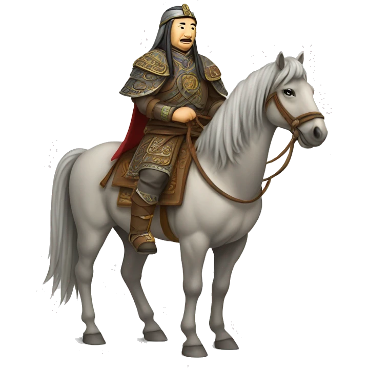 legendary Genghis Khan on horse emoji