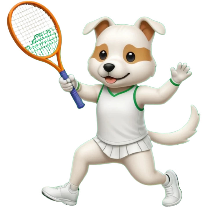 Un chien qui joue au tennis  emoji