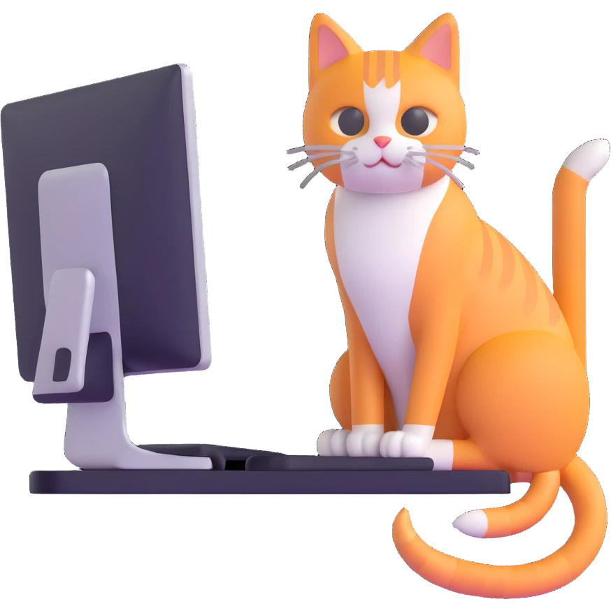 cat at a PC emoji