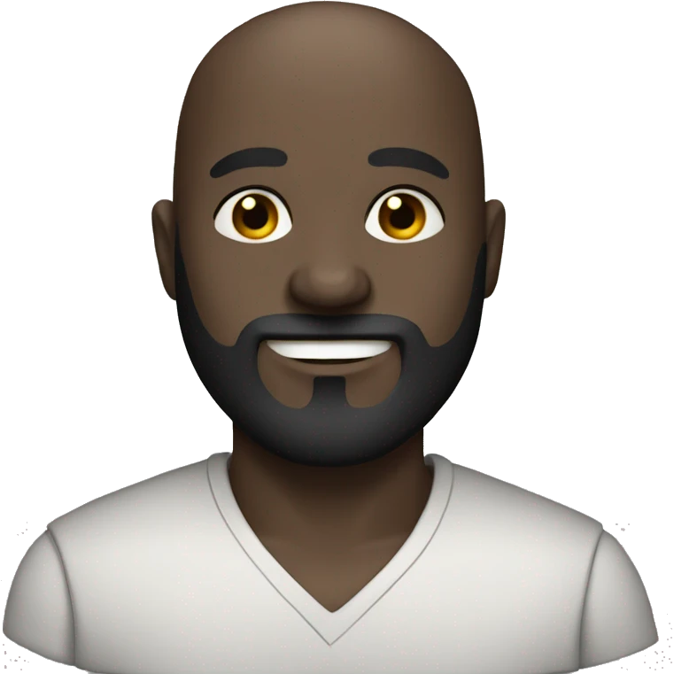 Dark skin bald man with long black beard emoji