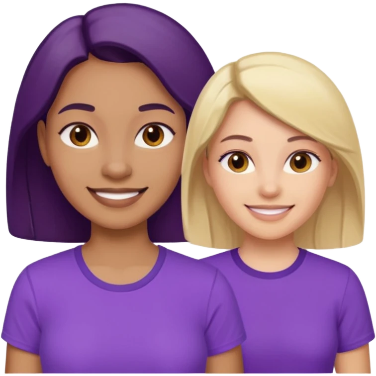 various races of women in a purple shirt ages 25-50 emoji