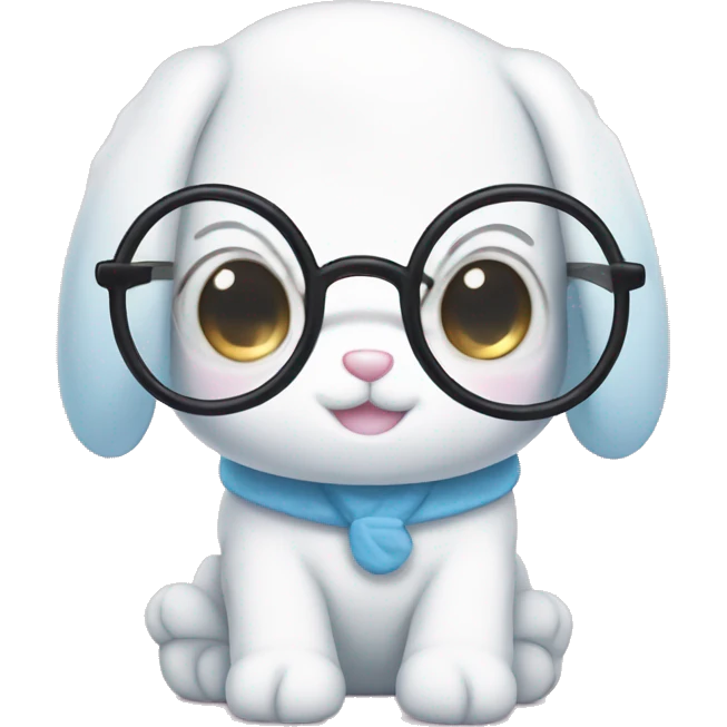 Cinnamoroll wearing glasses  emoji