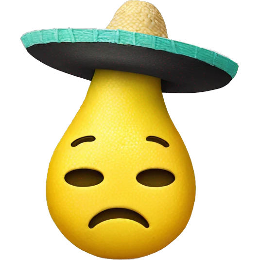 Sad lemon with sombrero  emoji
